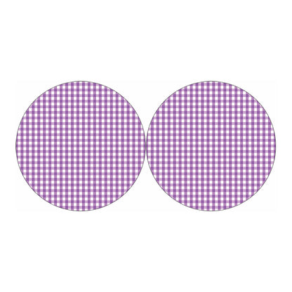 Purple And White Check Pattern Print Car Coasters