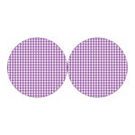 Purple And White Check Pattern Print Car Coasters