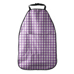 Purple And White Check Pattern Print Car Seat Organizers