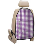 Purple And White Check Pattern Print Car Seat Organizers
