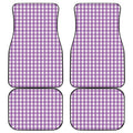 Purple And White Check Pattern Print Front and Back Car Floor Mats