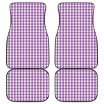 Purple And White Check Pattern Print Front and Back Car Floor Mats