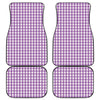 Purple And White Check Pattern Print Front and Back Car Floor Mats