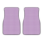 Purple And White Check Pattern Print Front Car Floor Mats