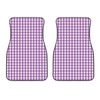 Purple And White Check Pattern Print Front Car Floor Mats