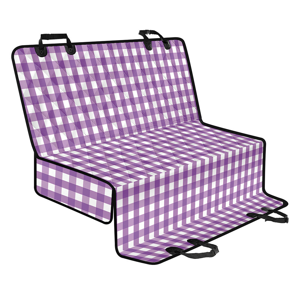 Purple And White Check Pattern Print Pet Car Back Seat Cover