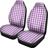 Purple And White Check Pattern Print Universal Fit Car Seat Covers