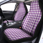 Purple And White Check Pattern Print Universal Fit Car Seat Covers