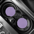 Purple And White Checkered Pattern Print Car Coasters