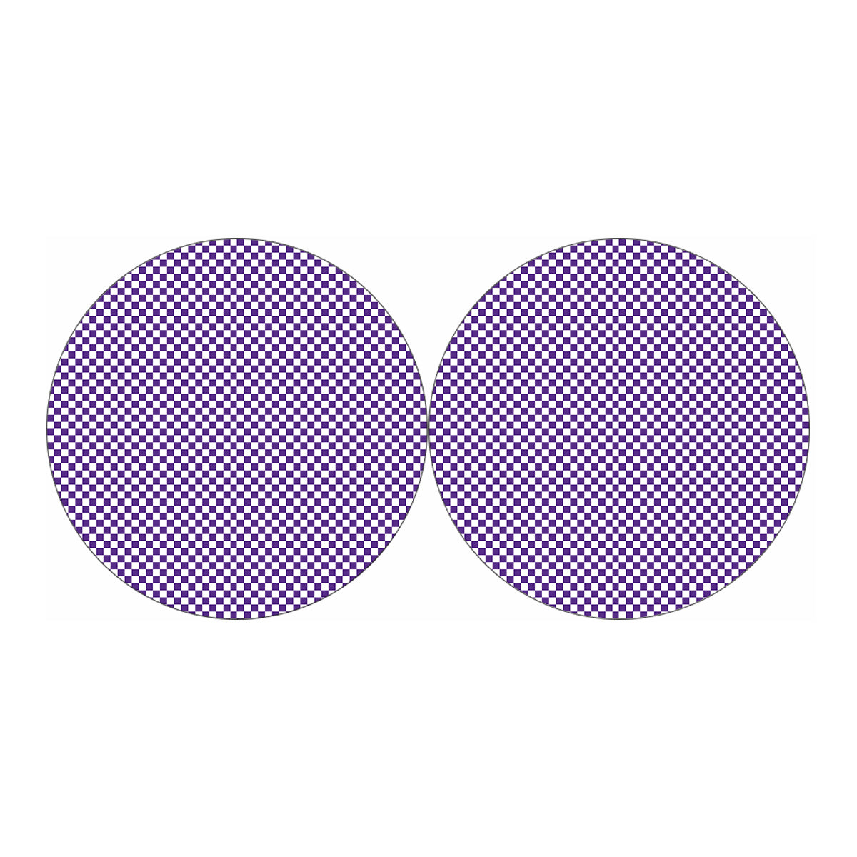Purple And White Checkered Pattern Print Car Coasters