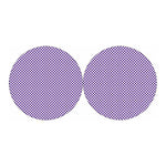 Purple And White Checkered Pattern Print Car Coasters