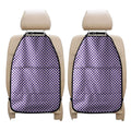 Purple And White Checkered Pattern Print Car Seat Organizers