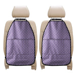 Purple And White Checkered Pattern Print Car Seat Organizers