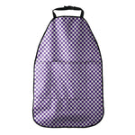 Purple And White Checkered Pattern Print Car Seat Organizers