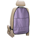 Purple And White Checkered Pattern Print Car Seat Organizers