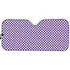 Purple And White Checkered Pattern Print Car Sun Shade