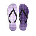 Purple And White Checkered Pattern Print Flip Flops