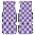 Purple And White Checkered Pattern Print Front and Back Car Floor Mats