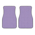 Purple And White Checkered Pattern Print Front Car Floor Mats