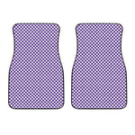 Purple And White Checkered Pattern Print Front Car Floor Mats