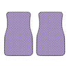 Purple And White Checkered Pattern Print Front Car Floor Mats
