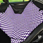 Purple And White Checkered Pattern Print Pet Car Back Seat Cover