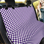 Purple And White Checkered Pattern Print Pet Car Back Seat Cover