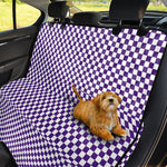 Purple And White Checkered Pattern Print Pet Car Back Seat Cover