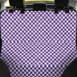 Purple And White Checkered Pattern Print Pet Car Back Seat Cover