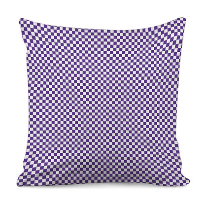 Purple And White Checkered Pattern Print Pillow Cover