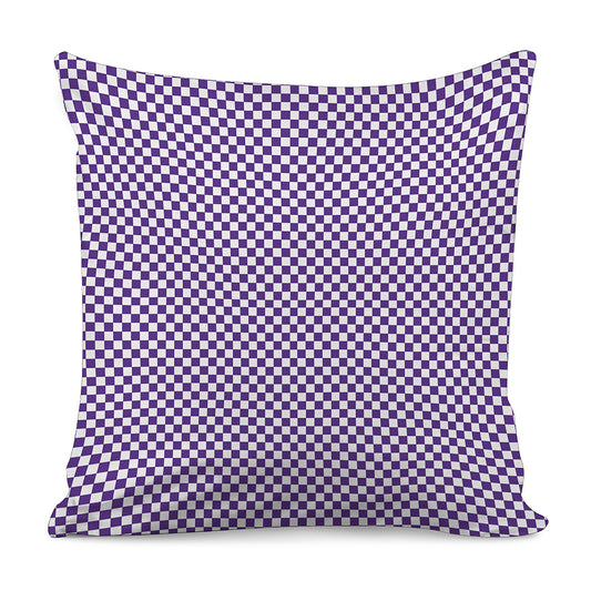 Purple And White Checkered Pattern Print Pillow Cover