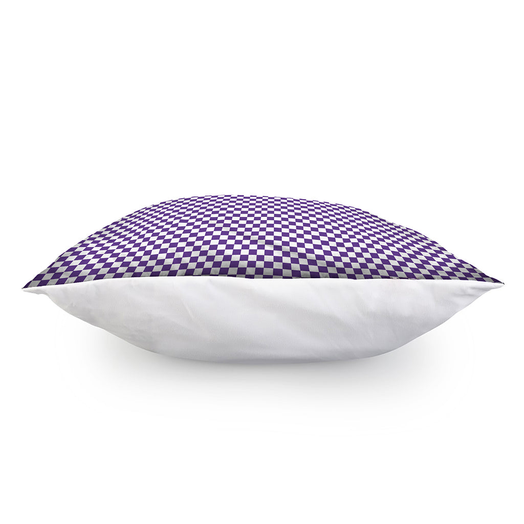Purple And White Checkered Pattern Print Pillow Cover
