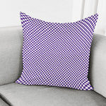 Purple And White Checkered Pattern Print Pillow Cover