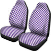 Purple And White Checkered Pattern Print Universal Fit Car Seat Covers