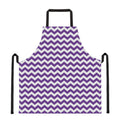 Purple And White Chevron Pattern Print Apron