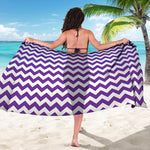 Purple And White Chevron Pattern Print Beach Sarong Wrap