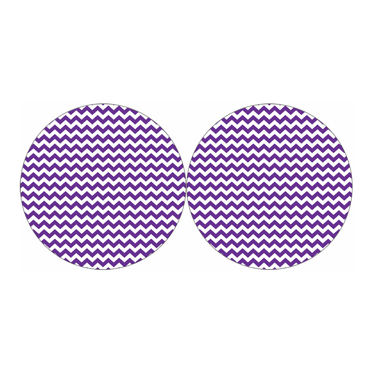 Purple And White Chevron Pattern Print Car Coasters