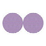 Purple And White Chevron Pattern Print Car Coasters