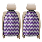 Purple And White Chevron Pattern Print Car Seat Organizers