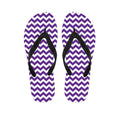 Purple And White Chevron Pattern Print Flip Flops