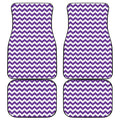 Purple And White Chevron Pattern Print Front and Back Car Floor Mats
