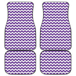 Purple And White Chevron Pattern Print Front and Back Car Floor Mats