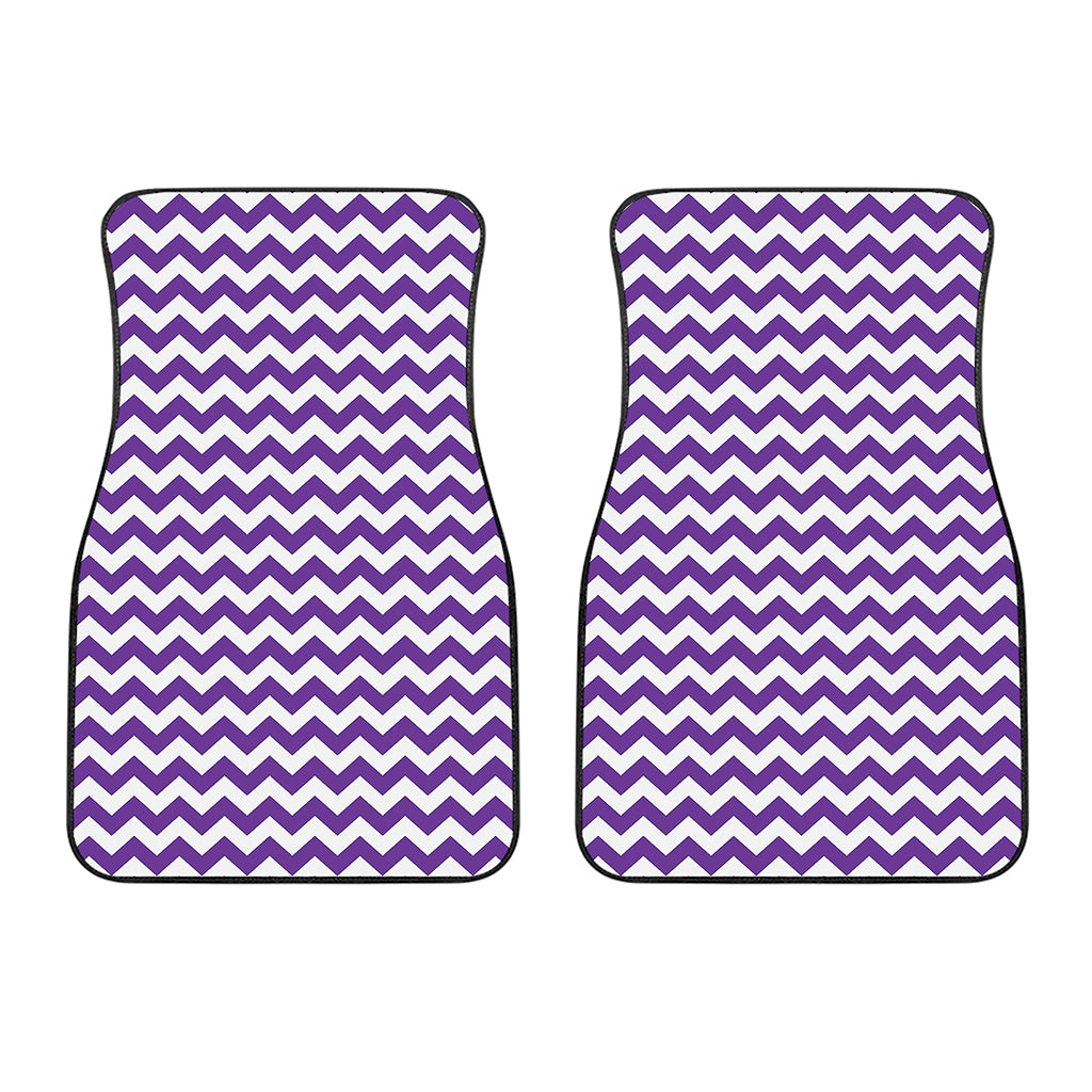 Purple And White Chevron Pattern Print Front Car Floor Mats