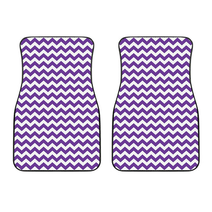 Purple And White Chevron Pattern Print Front Car Floor Mats