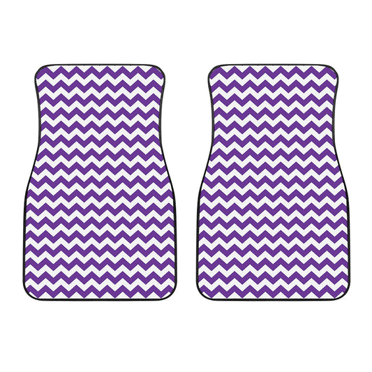 Purple And White Chevron Pattern Print Front Car Floor Mats