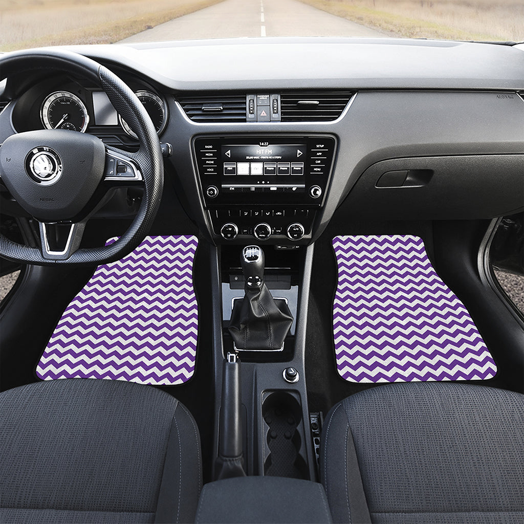 Purple And White Chevron Pattern Print Front Car Floor Mats