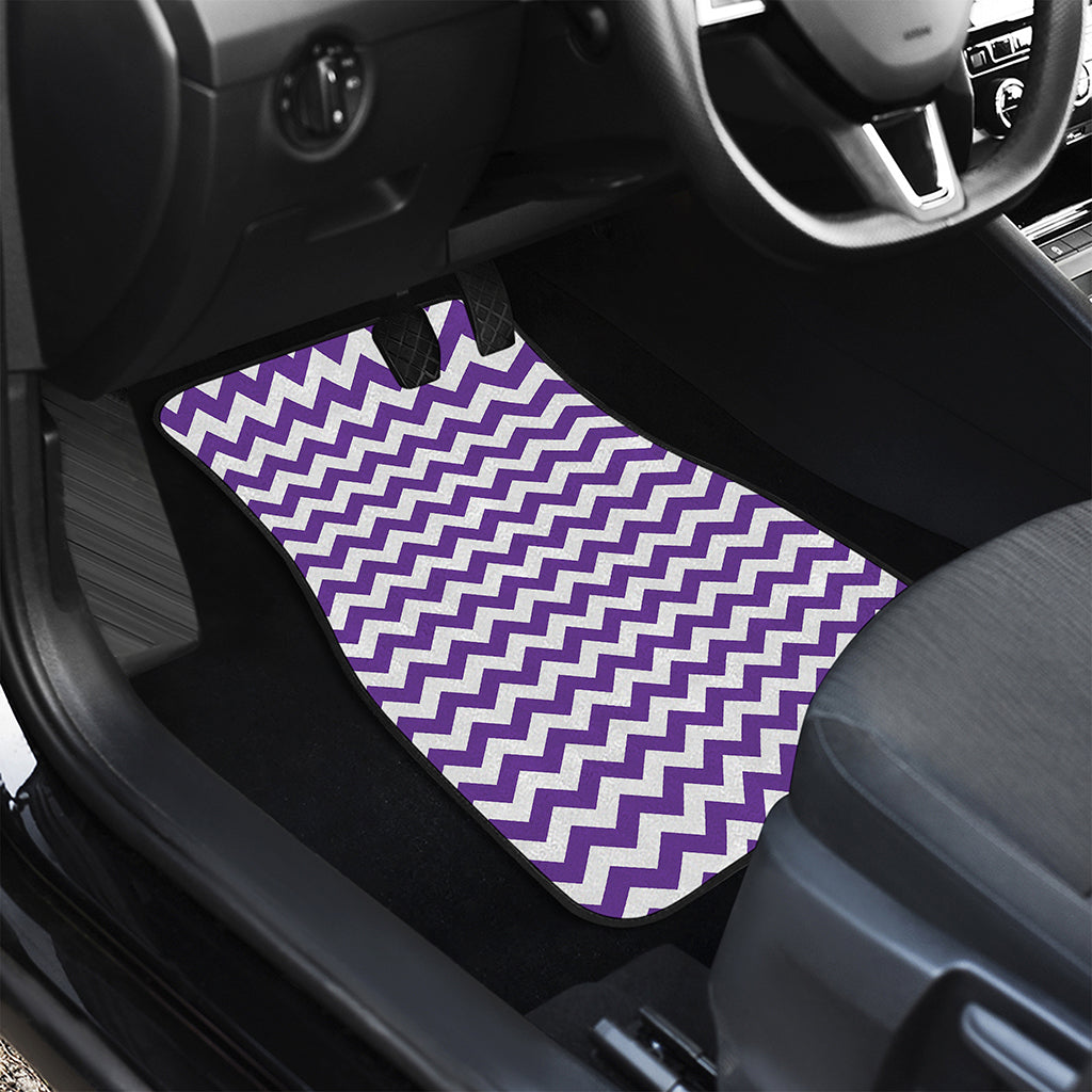 Purple And White Chevron Pattern Print Front Car Floor Mats