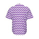 Purple And White Chevron Pattern Print Men's Baseball Jersey
