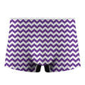 Purple And White Chevron Pattern Print Men's Boxer Briefs