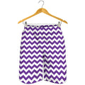 Purple And White Chevron Pattern Print Men's Shorts